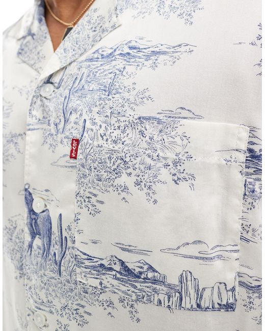 Sunset camp - camicia bianca con stampa di Levi's in Gray da Uomo