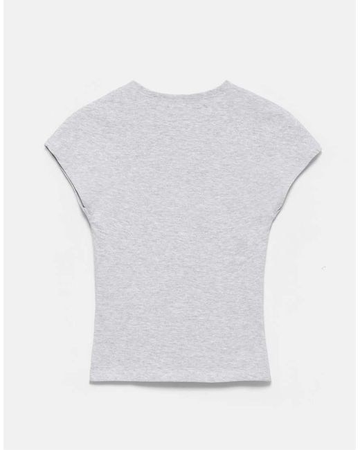 Pull&Bear Blue Fitted T-shirt With Full Sleeves