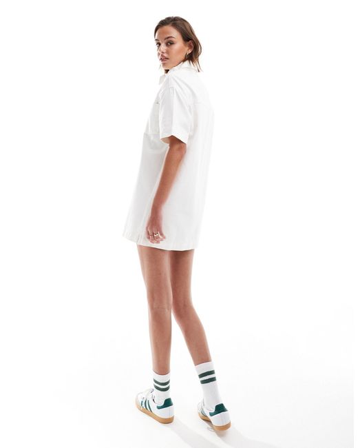 ASOS White Denim Short Sleeve Shirt Dress