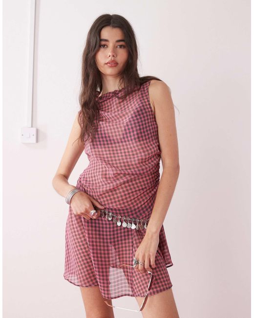 Collusion Pink Sheer Mini Dress