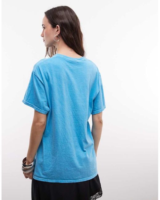 Reclaimed Vintage Blue Margate Slogan T-Shirt for men