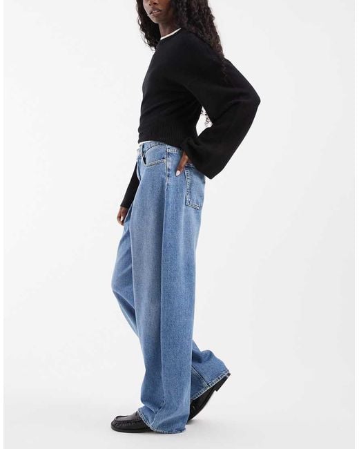 JJXX Blue Sacai baggy Barrel Pleated Jeans