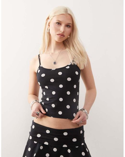 Collusion Black Polka Dot Cami