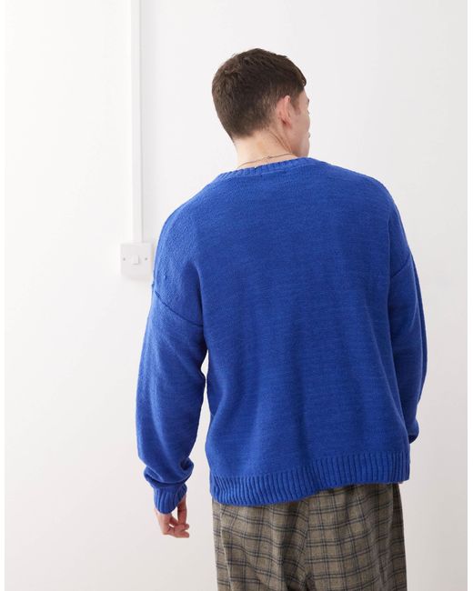 Reclaimed (vintage) – strickpullover in Blue für Herren