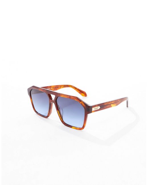 Quay - soundcheck - occhiali da sole aviatore tartarugati di Quay in White da Uomo