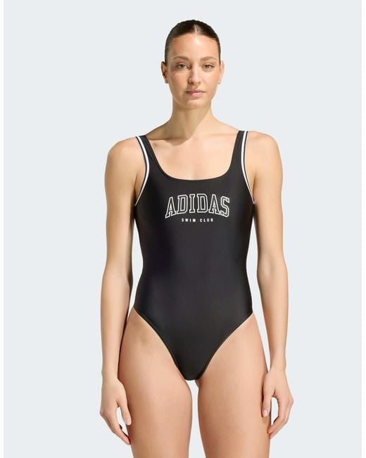 Adidas Originals Blue Collegiate U-back Swimsuit