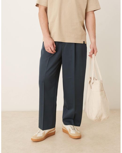 Pantalon bouffant élégant avec pli marqué à l'avant - foncé ASOS pour homme en coloris Blue