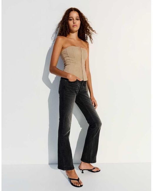 Bershka Natural Corset Bandeau Top