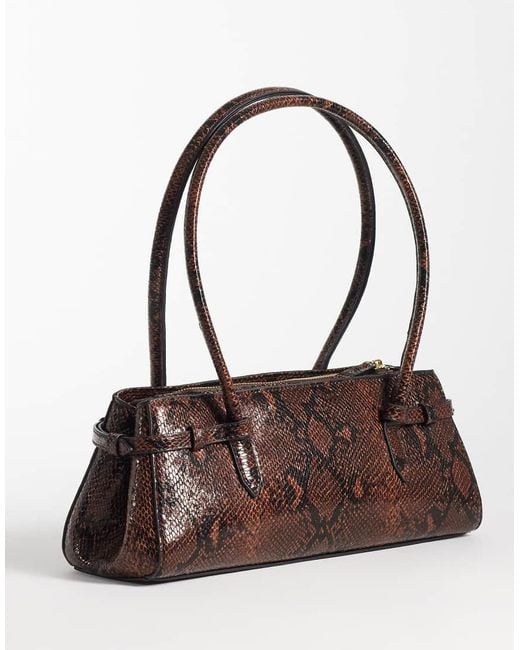 ASOS Brown Textured Belted Shoulder Bag