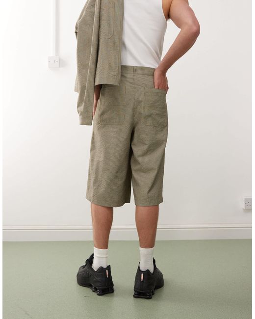 Collusion Natural Tailored Longline Skater Jort for men