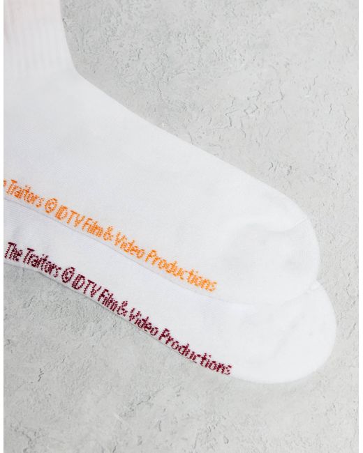 ASOS Gray 2 Pack Socks With Traitor Graphics for men