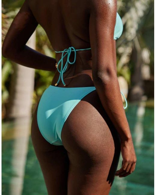 Slip Bikini Con Allacciatura Laterale di South Beach in Green