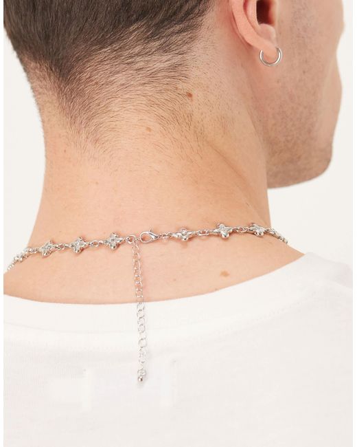 ASOS – farbene halskette mit bauschigen kreuzgliedern in Natural für Herren