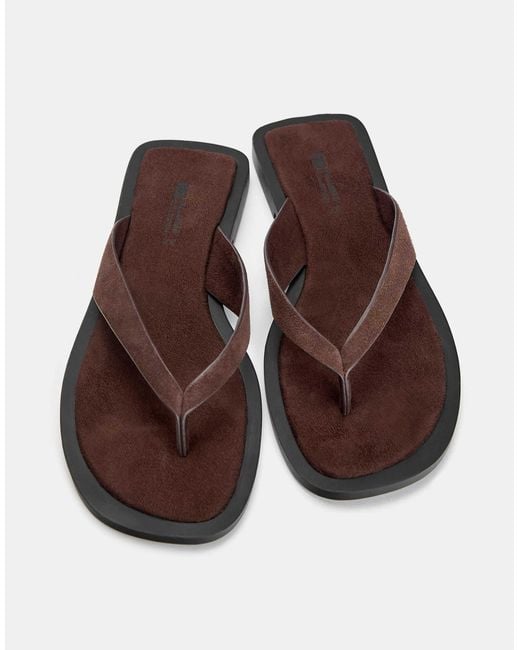 Pull&Bear Brown – flache sandalen