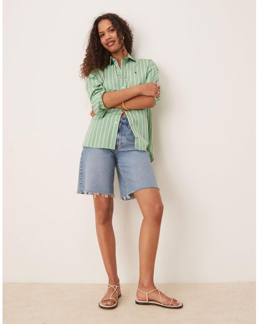 Chemise à rayures avec logo emblématique - /jaune Polo Ralph Lauren en coloris Green