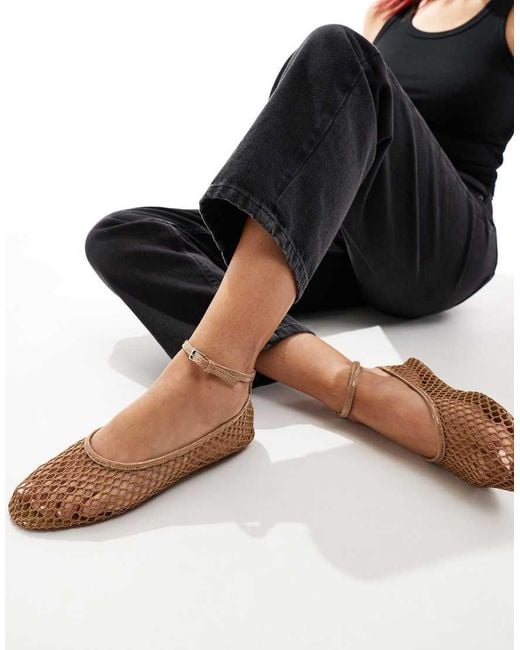 Mango Black Mesh Ballet Shoe