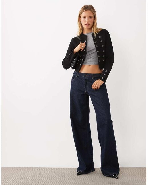 Mango Black Military Jacket