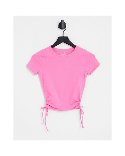 Hollister Seamless Side Cinch T-shirt in Pink | Lyst