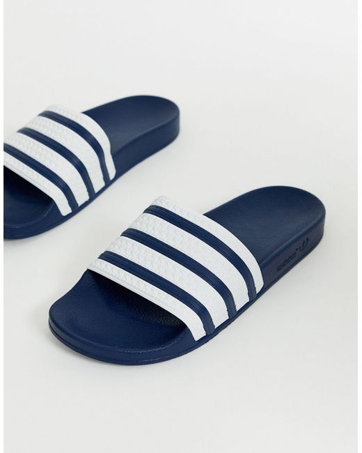 adidas navy blue slides
