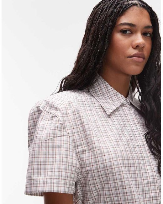 ASOS White Shoulder Pad Short Sleeve Shirt