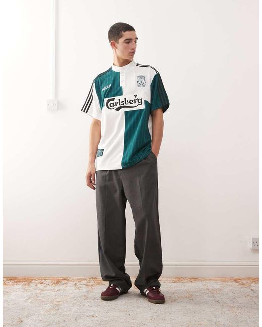 Adidas Originals Green Adidas Football Liverpool 95 Away Bring Back Jersey