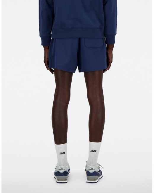 New Balance Blue Athletics French Terry Short 5" for men