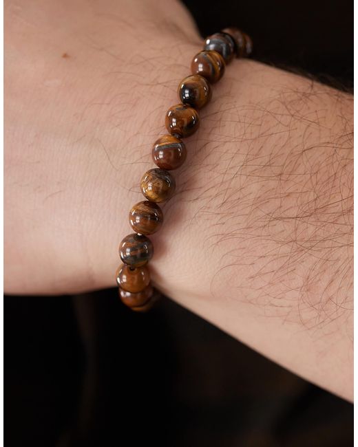 FADED FUTURE Black Beaded Bracelet for men
