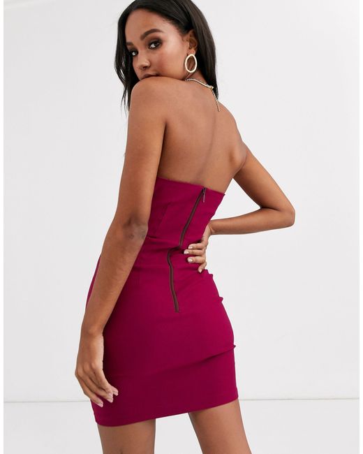 red bandeau mini dress