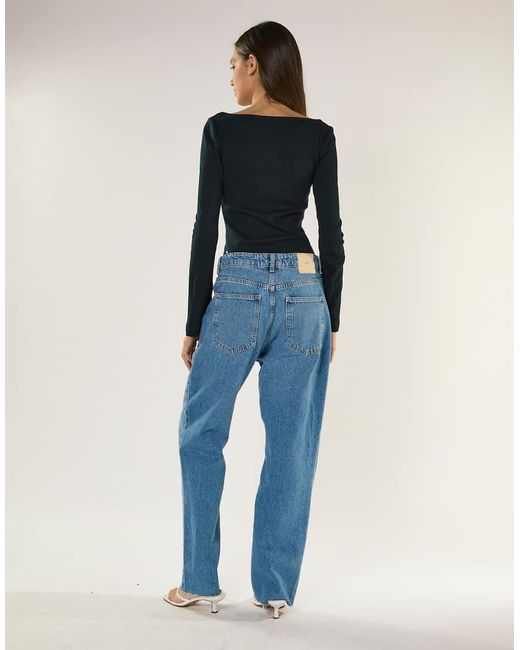 Glamorous Blue Relaxed Straight Leg