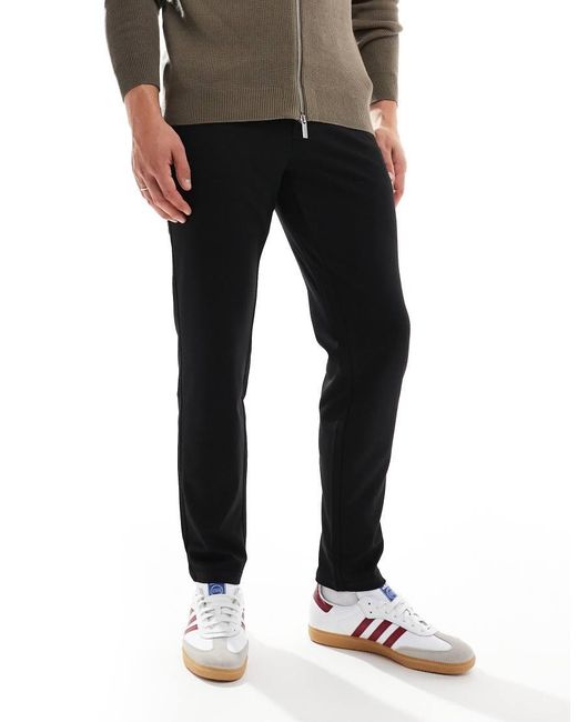 Only & Sons Black Slim Tapered Fit Trousers for men