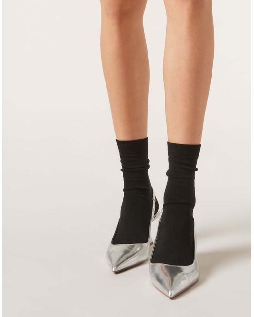 Calzedonia Black Wool And Cotton Short Socks