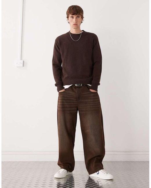 Weekday Brown Premium Wool Blend Sweater for men