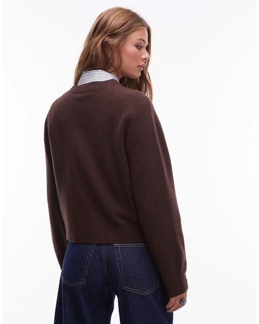 & Other Stories Purple Crew Neck Jumper With Volume Sleeves