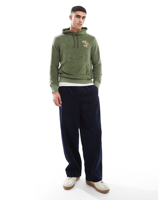 Polo Ralph Lauren Green Back Embroid Lightweight Cotton Terry Hoodie for men