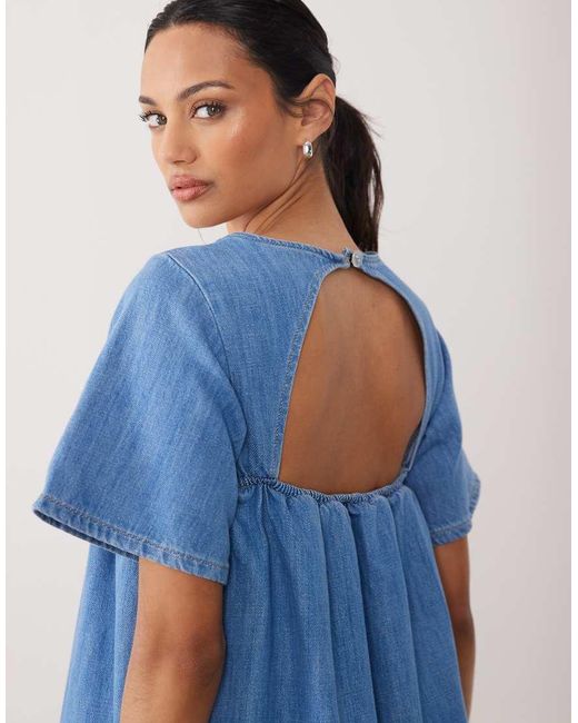 ASOS Blue Babydoll Mini Dress