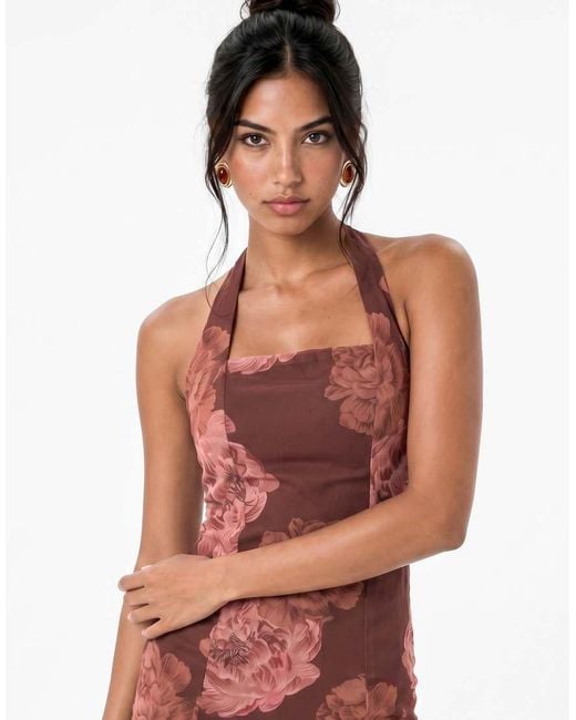 ANAYA Floral Print Halter Neck Tiered Midaxi Dress