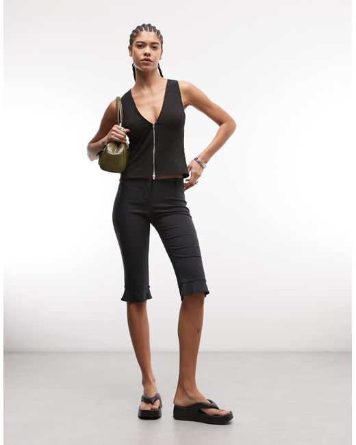 Weekday Black Zip Up Woven Top