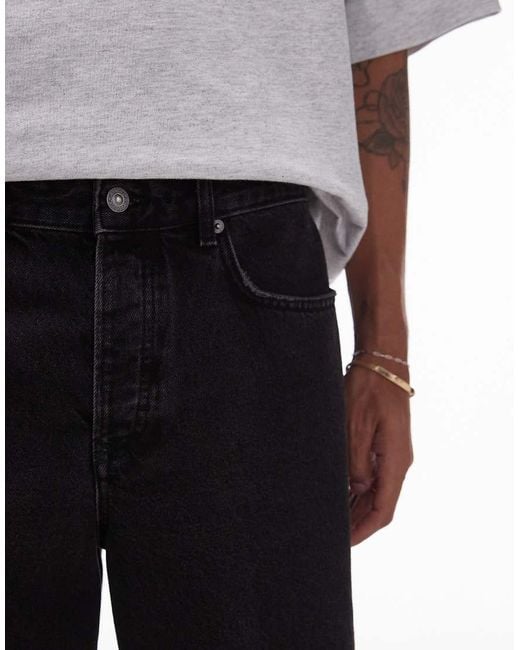 Topman Black Jort Denim Shorts for men