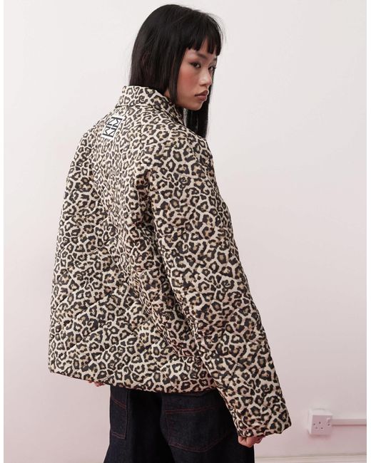 Noisy May Brown Quilted Zip Through Jacket