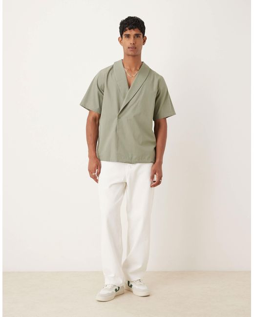ASOS – kastiges, locker geschnittenes hemd in Green für Herren