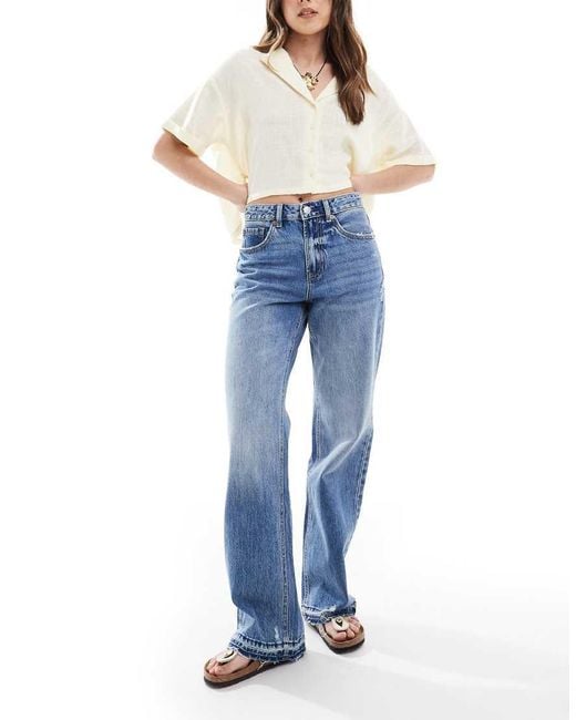 Stradivarius Blue D92 Denim Straight Jeans