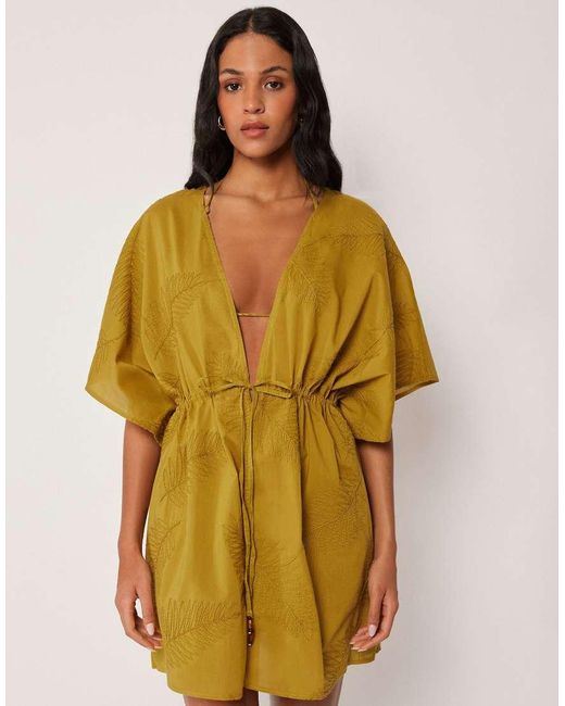 Calzedonia Brown Short Beach Kaftan