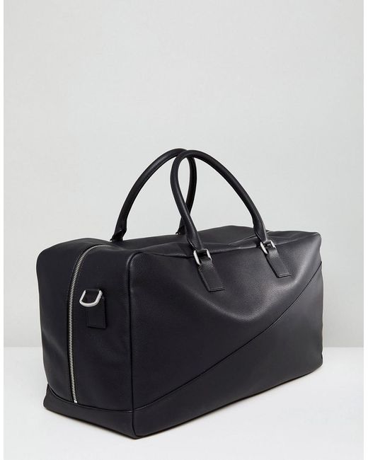 Tommy Hilfiger Diagonal Faux Leather Duffle Bag In Black for Men | Lyst  Australia