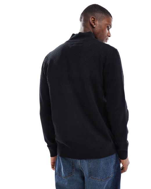 Pull à col zippé Threadbare pour homme en coloris Blue