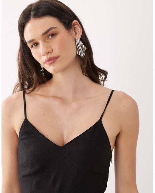 Mango White Seam Detail Strappy Maxi Dress