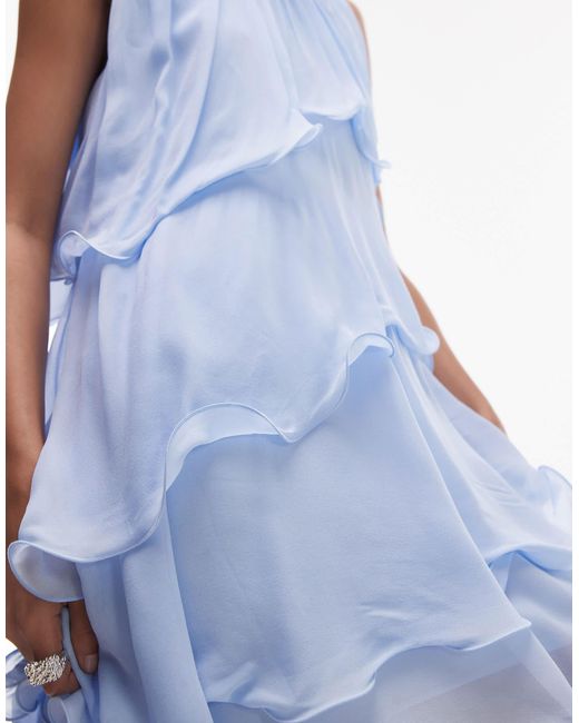 & Other Stories Blue – fließendes midikleid aus chiffon