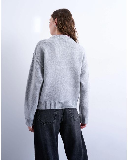 Pull ras TOPSHOP en coloris Gray