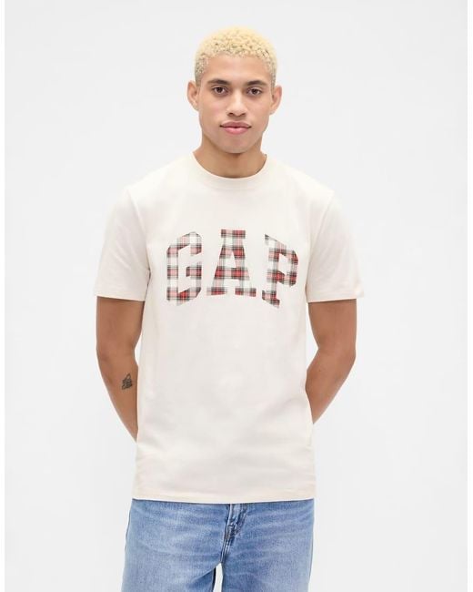 Gap White Large Logo Tshirt for men