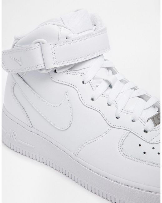 Nike Lace Air Force 1 Mid '07 Trainers in White for Men - Save 78% - Lyst