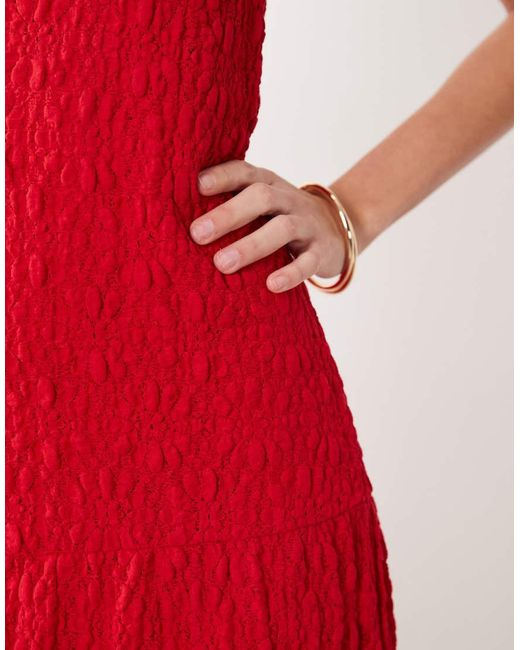 ASOS Red Lace Trapeze Maxi Dress